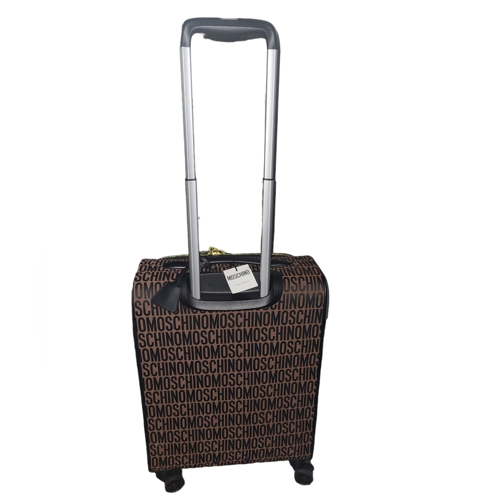 💕HP💕NWT MOSCHINO ALL-OVER LOGO NYLON TROLLEY CASE CARRY ON💕 - Picture 16 of 16